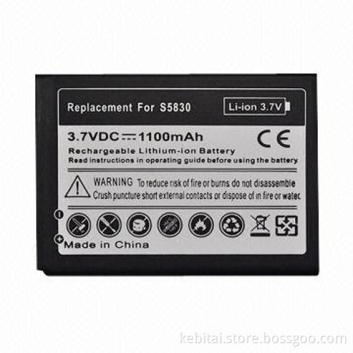 Mobile Phone Battery, Suitable for Samsung S5830 with 1,100mAh High-capacity/Long Standby/Talk-time